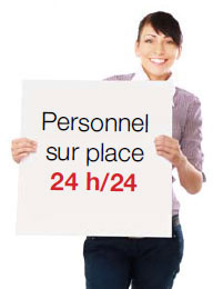 Personnel sur place 24 h/24